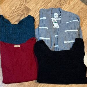 Stylish Women's Sweater Collection - Gray, Black, Red And Blue